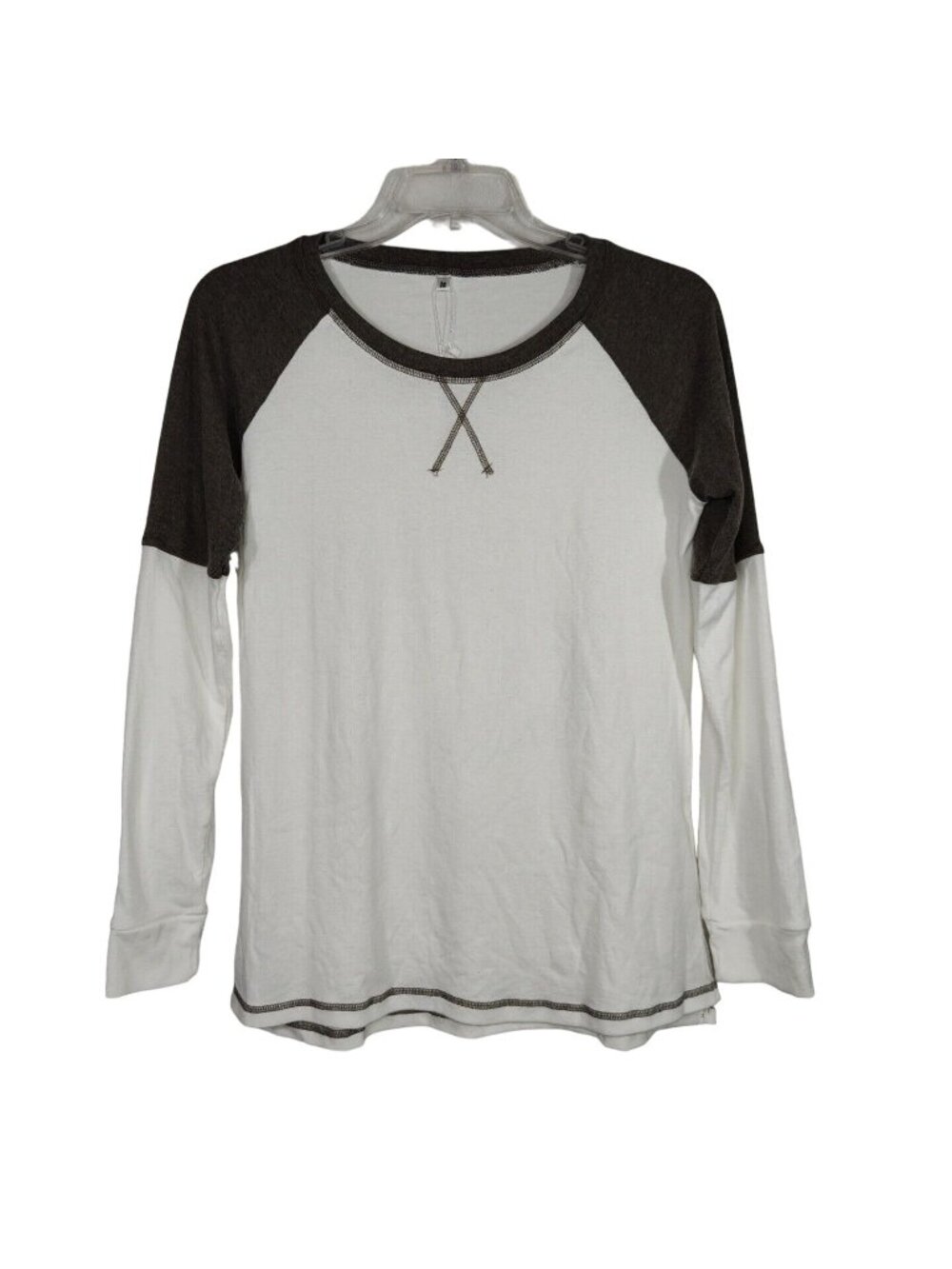Todolor Raglan T-Shirt Shirt Men Size M Cream Brown Long Sleeve Sporty NEW